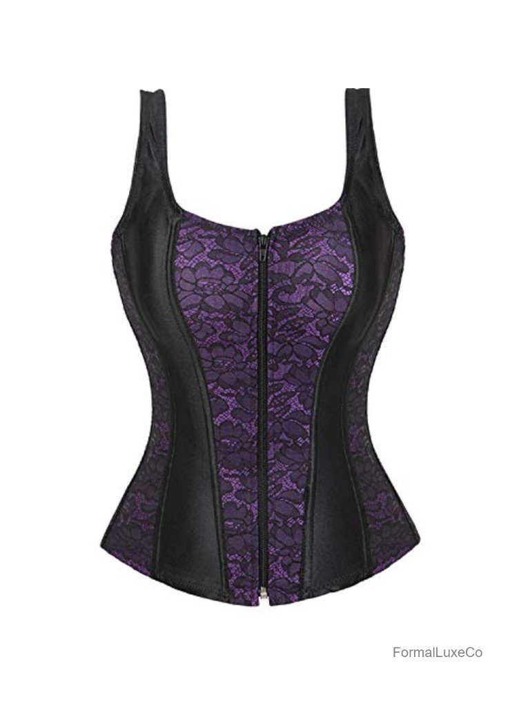 Overbust Corset Bustier Top With Straps Gothic Sexy Waist Training